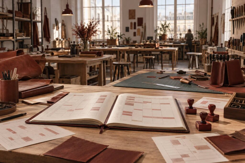 Illustration éditoriale du sujet : Atelier de cuir en semaine à Paris : les créneaux existants
