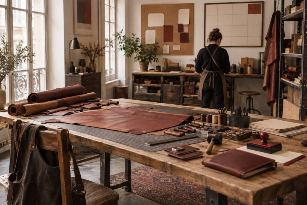 Illustration éditoriale du sujet : Atelier de cuir le dimanche à Paris : quels lieux ouvrent