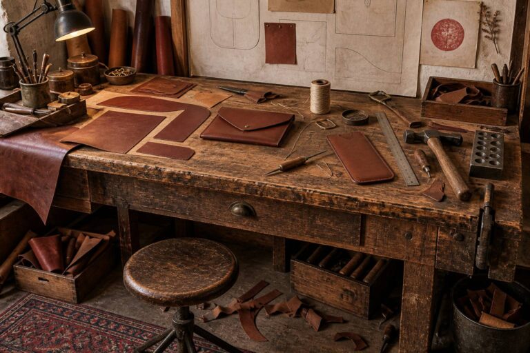 Atelier de petite maroquinerie à Paris : pochettes et étuis